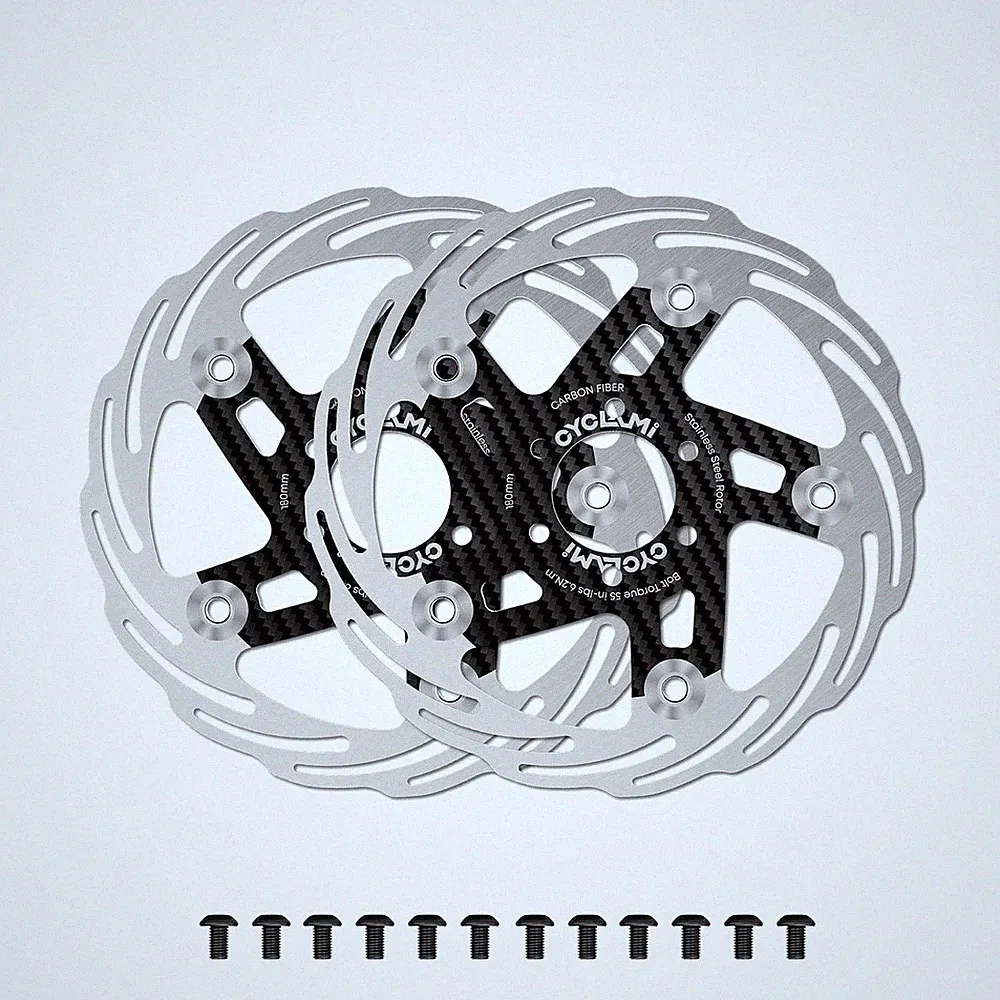 160mm Carbon Fiber Floating Bike Disc Brake Rotor 2pc 6 Bolts Bicycle