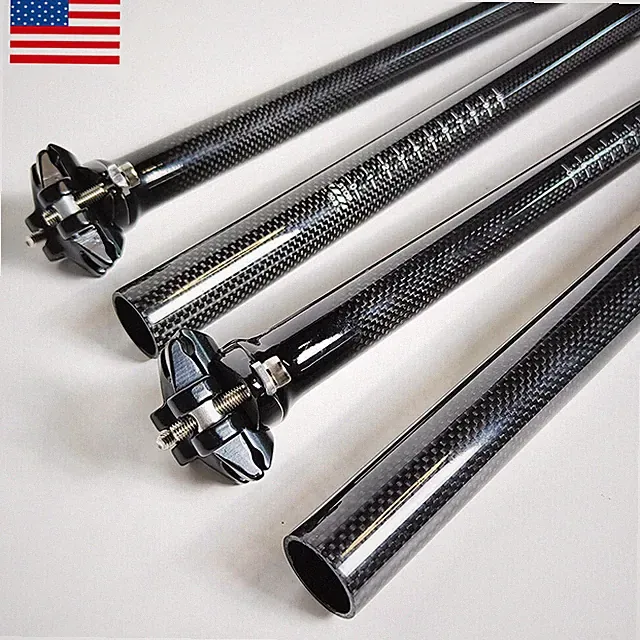 27.2/30.8/31.6mm Carbon Fiber Seat Post MTB Road Bike 350/400mm Seatpost Tube