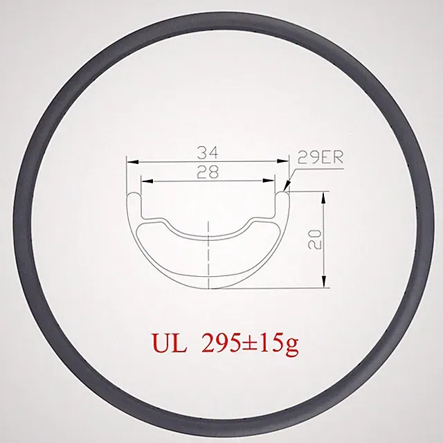 29 Inch MTB XC Tubeless Carbon Fiber Rims Mountain Cross Country Bike Wheels 28H