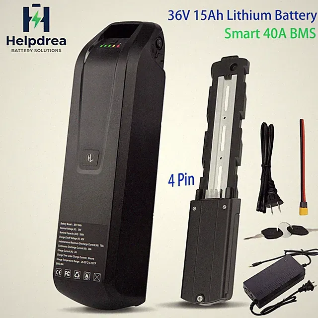 36V 15Ah Hailong Lithium Battery 40A BMS 4Pin for 200W-1500W Ebike Electric Bike