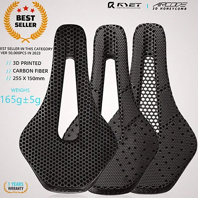 3D Printed Carbon Bike Saddle Hollow Comfortable Breathable MTB Road Seating