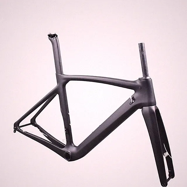 700C Carbon Fiber Bike Road Frameset Disc Brake Thru Axle Bicycle Frame BB386