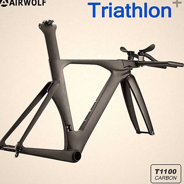AIRWOLF T1100 Carbon Fiber Triathlon Bike Frame TT Aero Road Bicycle Disc Brake