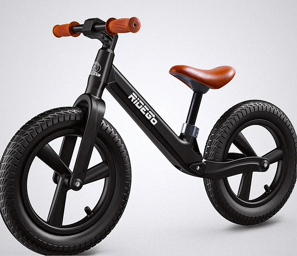Balance Bike 14 Inch with Adjustable Seat Air Rubber Tires for 3-6 Year Old