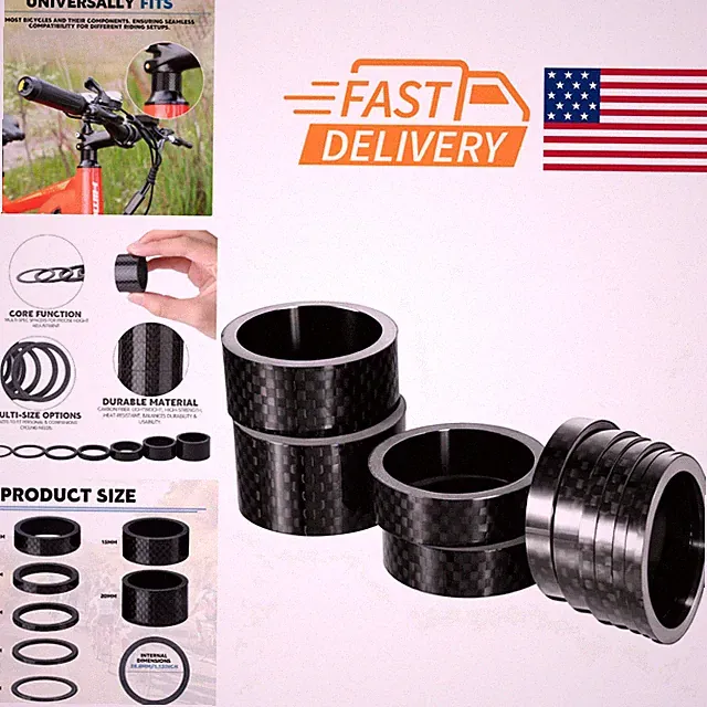 Bike Carbon Fiber Bicycle Spacer Set with 7 Sizes for Precise Height Adjustment