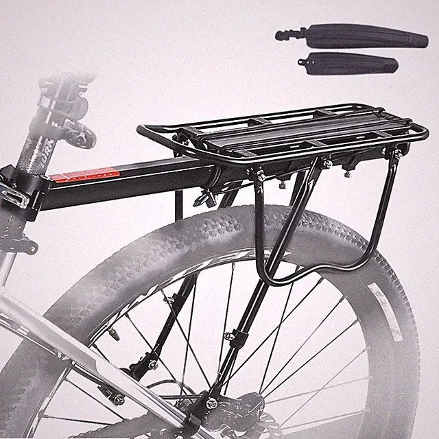 Bike Rear Cargo Rack - Adjustable Bicycle Trunk Pannier Back Rack with Fender...