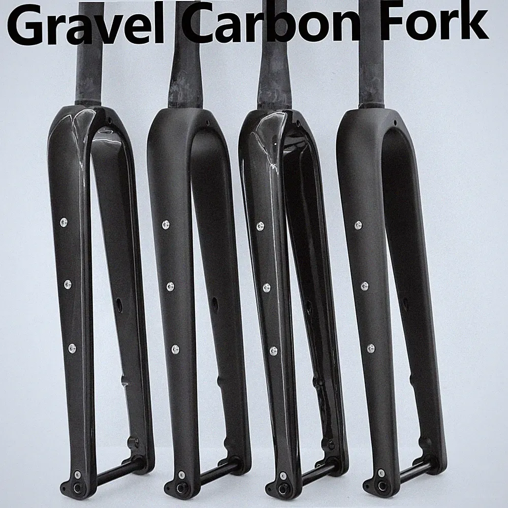 700*45C Carbon Disc Gravel Bike Fork 1-1/8 12x100 Thru Axle Road Bicycle Forks