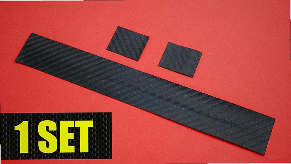 Carbon Fiber Bicycle Chainstay Protector + 2 Frame Patches, Black Decal Sticker