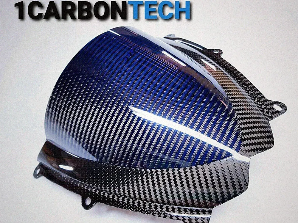 CARBON FIBER BLUE HYBRID WINDSCREEN BUBBLE VERSION 2007-2008-07-08 GSXR 1000