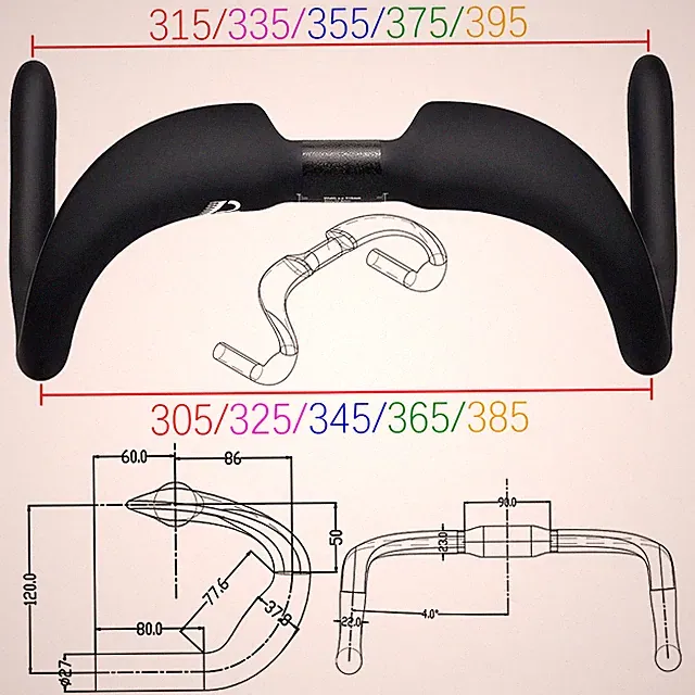 Carbon Fiber Cycling Track Handlebar Fixed Black Matt TT Bike Handlebar 31.8mm