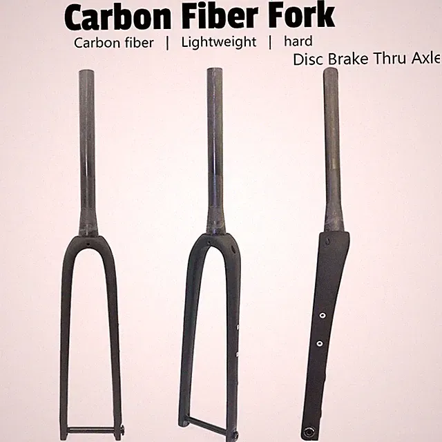 Carbon Fiber Gravel Bicycle Front Fork Tapered 700C * 45C Thru Axle 12*100mm