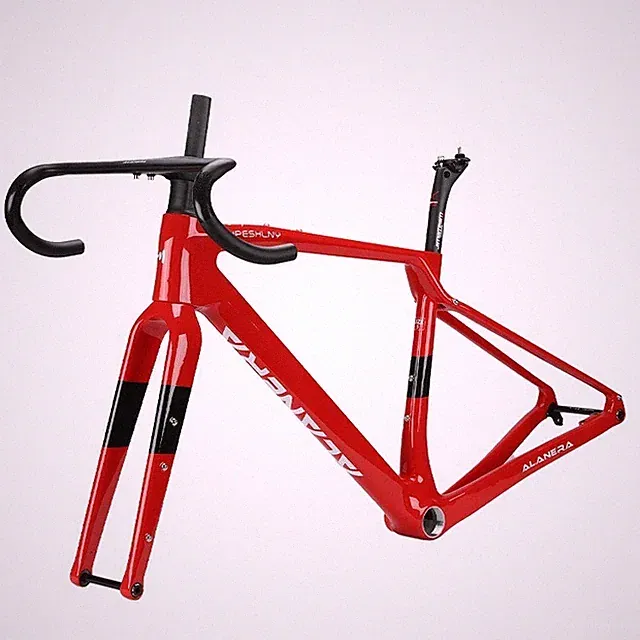 Carbon Fiber Off-road Melon Bike Gravel Road Bike Frame with Handlebar Seat Tube