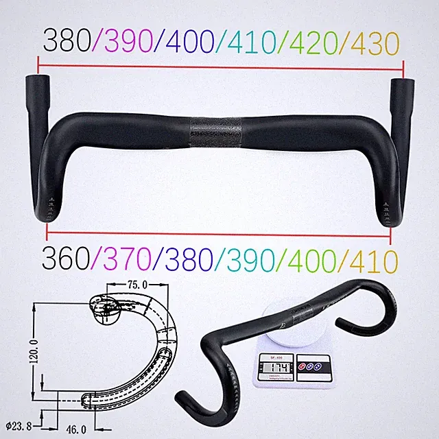 Carbon Fiber Road Bicycle Handlebar Bike Bend Bar Support Internal Wiring