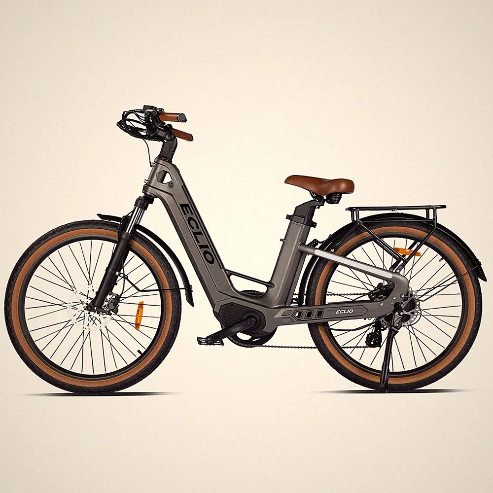 ECLIO 26" Carbon Fiber Electric Bike Dual Battery Peak 1200W City Bike 48V 20Ah