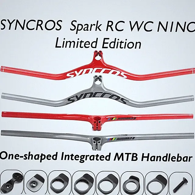 Full Carbon Fiber Bicycle Integrated Handlebar One-Shaped MTB Riser Bars Parts