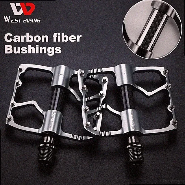 Lightweight Carbon Fiber Bicycle Pedals with CNC Aluminum and 3 Bearings