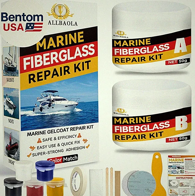 Marine Fiberglass Repair Kit for Boats, Gel Coat Repair Kit for Boats, Fiberglas