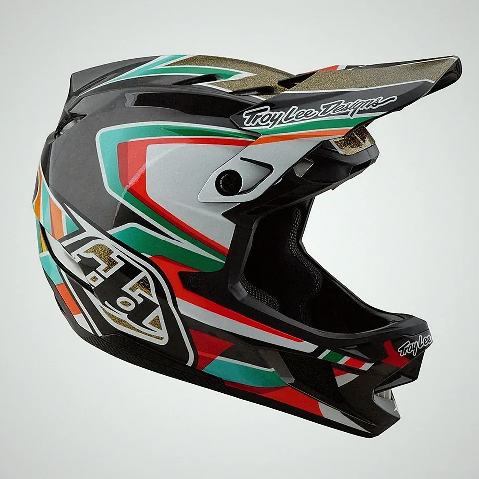 NEW Troy Lee Designs D4 CARBON Fiber MTB BMX Bicycle Helmet Size Large With Bag