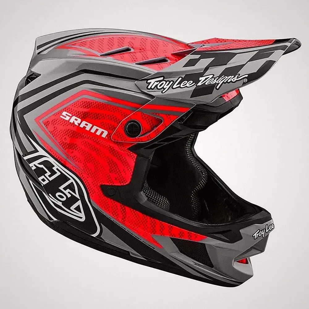 NEW Troy Lee Designs D4 CARBON Fiber SRAM MTB BMX Bicycle Helmet All Sizes W/Bag