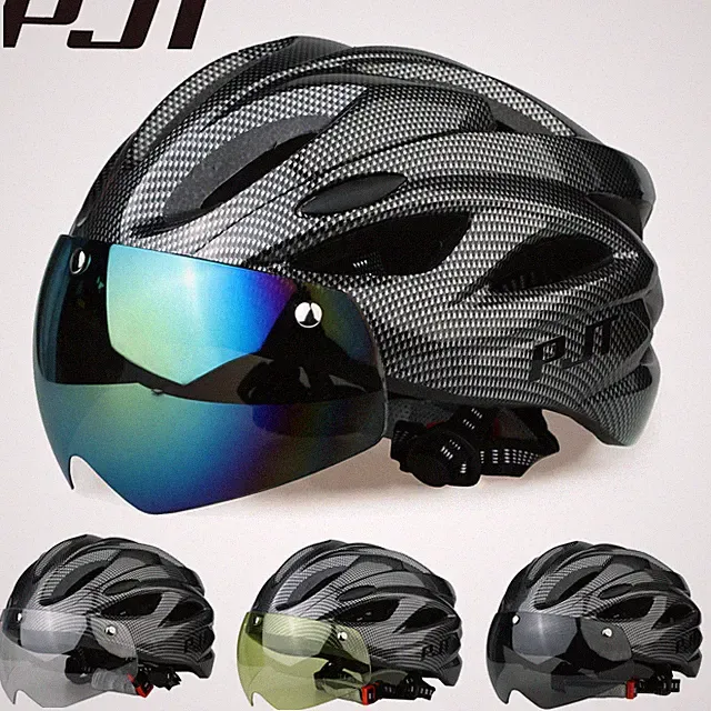 PJT High Quality Lightweight Cycling Helmet Magnetic Goggles Adult 56-61cm