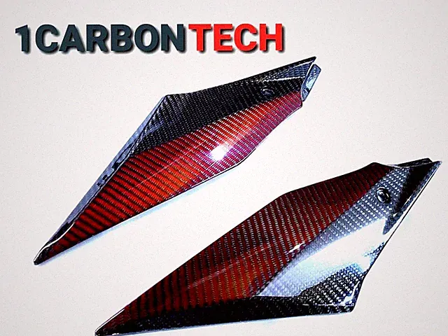 RED HYBRID CARBON FIBER LOWER TANK PANELS 2015-2016-2017-2018-2019 YAMAHA YZF R1