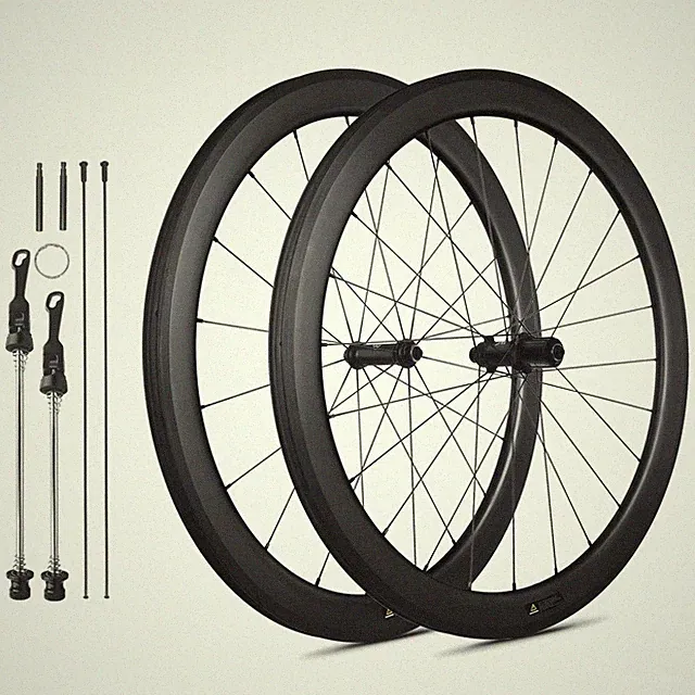 Road Bicycle Carbon Fiber Wheelset 20/24h 60T Ratchet Hub 700c V-brake Wheels