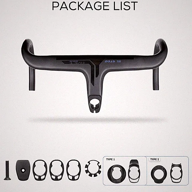 Road Bike Internal Cable Integrated Carbon Fiber Bicycle Handlebar With Spacers