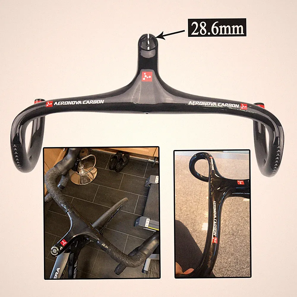 Road Drop Bar Bicycle Handlebar Integrated Stem Carbon Fiber Ultra-light Cycling
