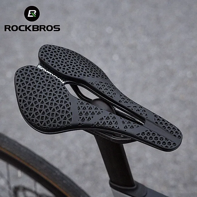 ROCKBROS 3D Printed Bicycle Saddle T700 Carbon Fiber Hollow MTB Road Bike Seat