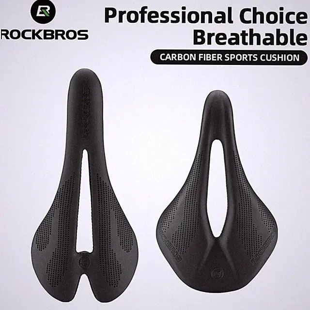 ROCKBROS Carbon Fiber Bicycle Cushion Bicycle Hollow Saddle Comfortable Cycling
