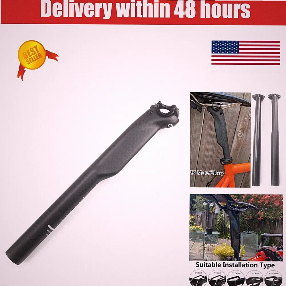 RXL SL Carbon Fiber Bicycle Seatpost 27.2/30.8/31.6mm Adjustable
