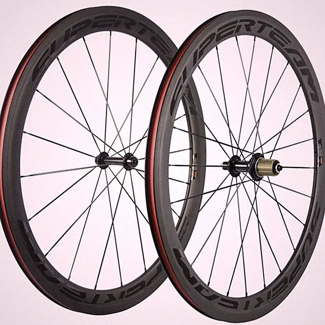 Superteam Road Bike Carbon Wheelset 50mm Clincher Carbon Fiber Wheels 700C