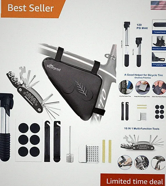 Triangle Pouch 2L Bike Storage with Essential Tools for Road & Mountain Biking