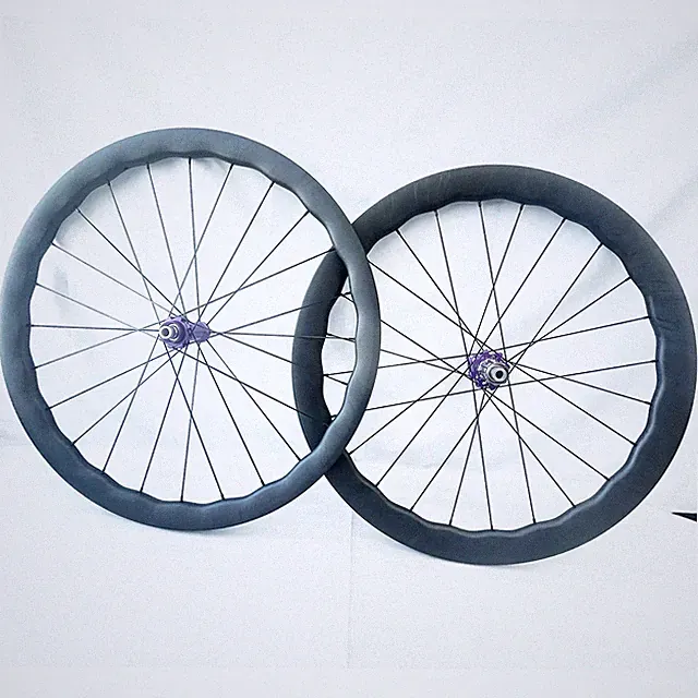Ultra Light Carbon Fiber Road Bike Wheelset 700C Wave Rim Depth 40/50mm
