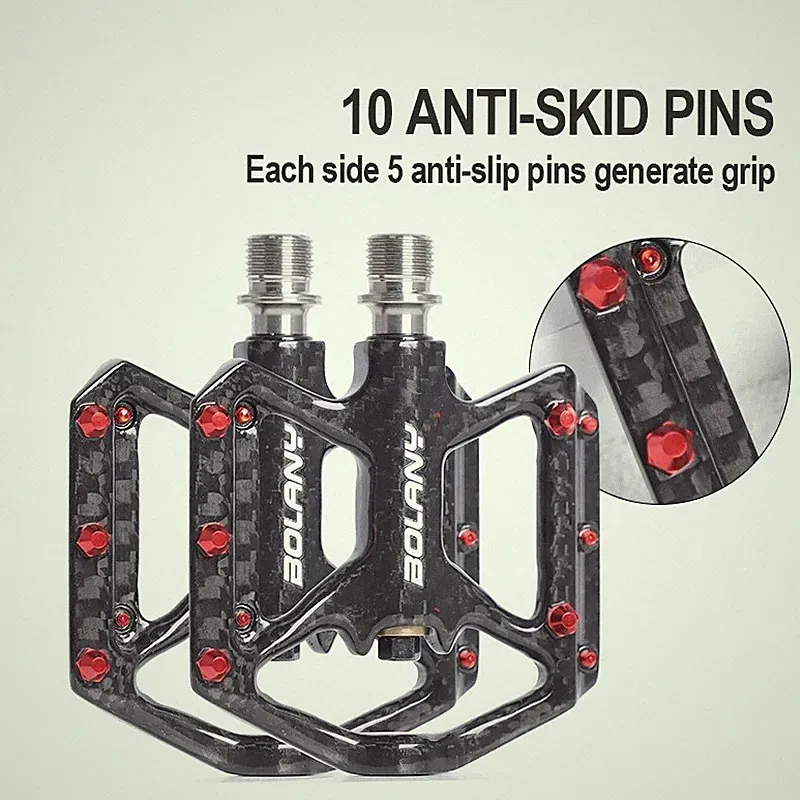 Ultralight Carbon Fiber Bicycle Pedals Non-Slip Road Bike MTB 3 Bearing Pedals